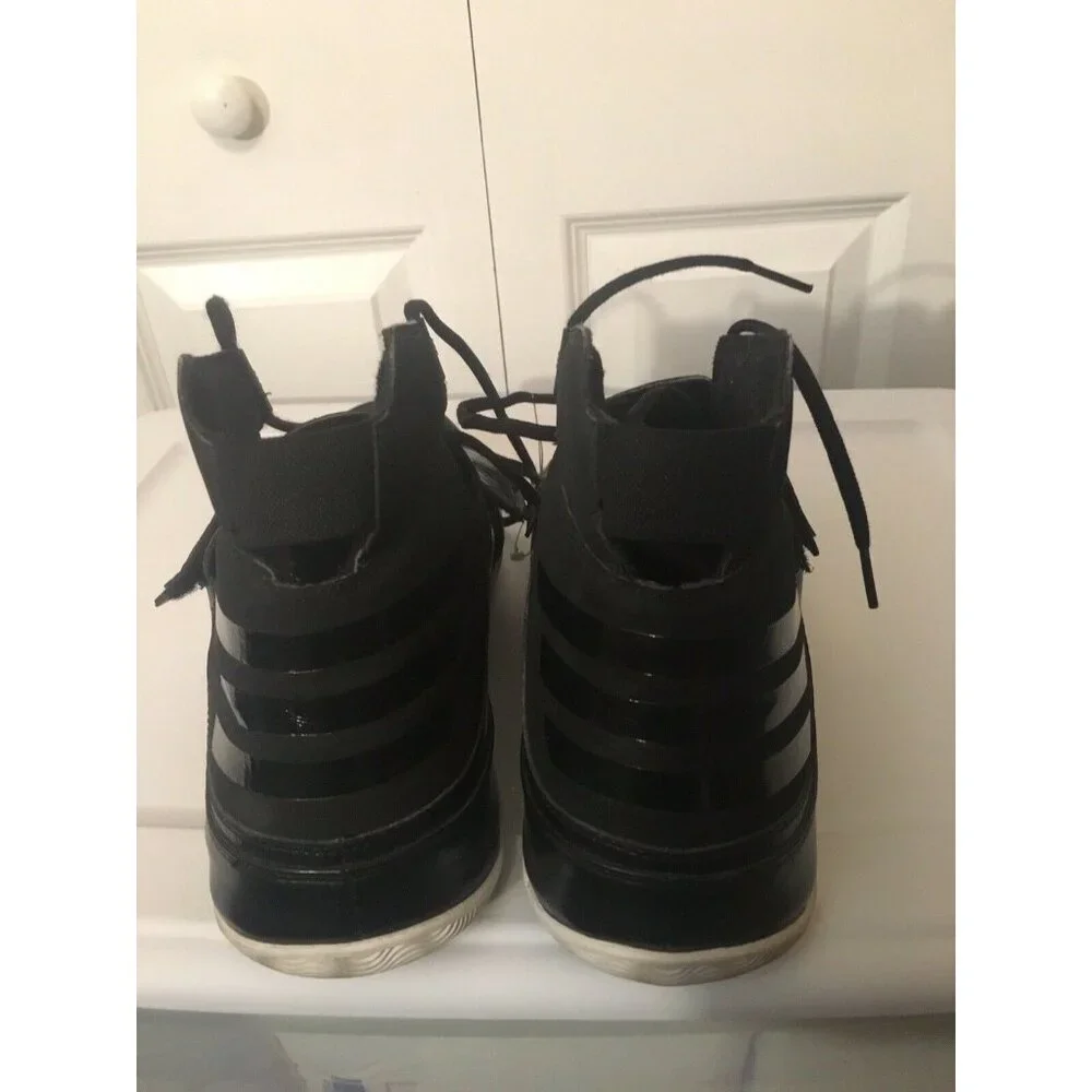 Vtg ADIDAS Black And White Hightops‎ With Flaps Sz 13 MENS Rare